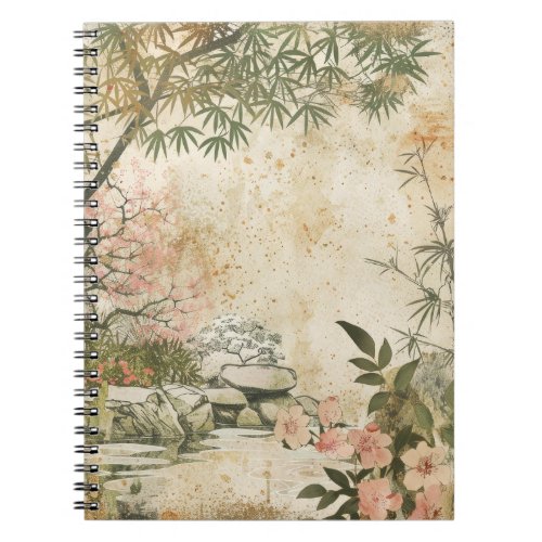 Cherry Blossom Garden Scene (8) Notebook