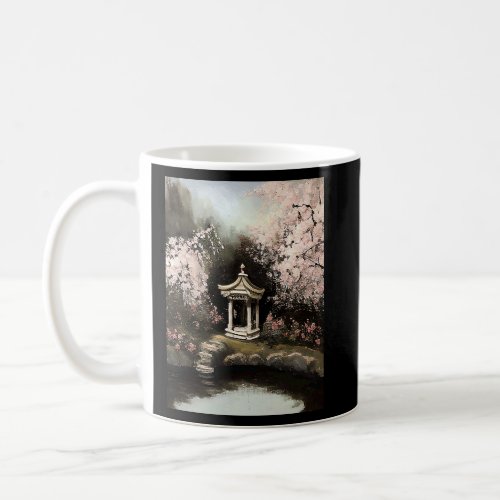 Cherry Blossom Garden Shrine Pond French style Pai Coffee Mug