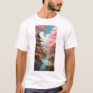 Cherry Blossom Garden - Studio Ghibli Inspired T-S T-Shirt