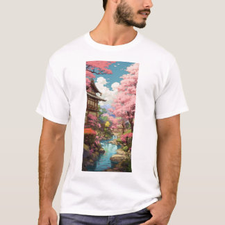 Cherry Blossom Garden - Studio Ghibli Inspired T-S T-Shirt