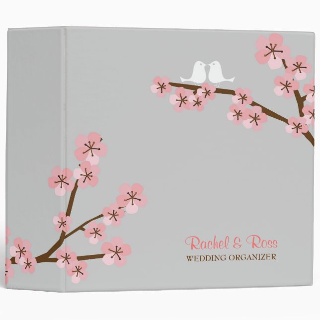 Cherry Blossom Garden Wedding 3 Ring Binder (Front/Spine)