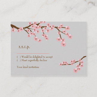 Cherry Blossom Garden Wedding RSVP Card