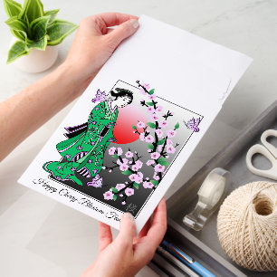 Cherry Blossom - Geisha Butterfly 3 Envelope Mailers