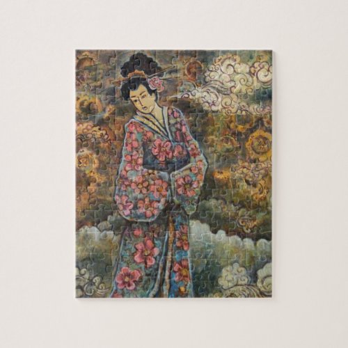 Cherry Blossom Geisha Fine Art Products Jigsaw Puzzle