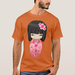 Cherry Blossom Geisha Japanese Kokeshi Doll  T-Shirt
