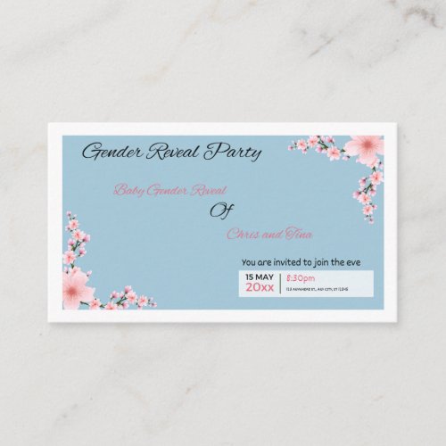 Cherry blossom Gender reveal Card