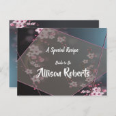 Cherry Blossom Geometric   Bridal Shower Recipe Postcard (Front/Back)