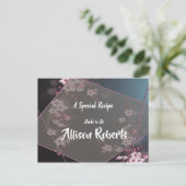 Cherry Blossom Geometric   Bridal Shower Recipe Postcard (Standing Front)