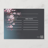 Cherry Blossom Geometric   Bridal Shower Recipe Postcard (Back)