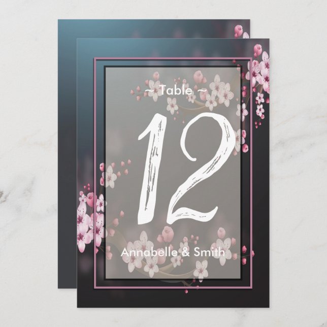 Cherry Blossom Geometric Floral  table number (Front/Back)