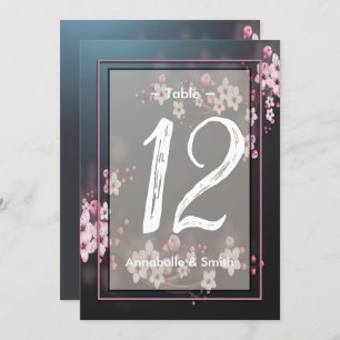 Cherry Blossom Geometric Floral table number