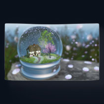 Cherry Blossom Globe Banner