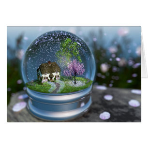 Cherry Blossom Globe Card