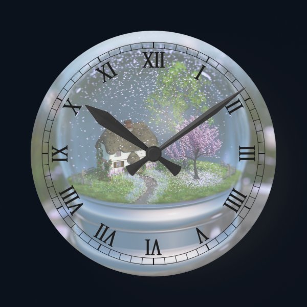 Cherry Blossom Globe Clock