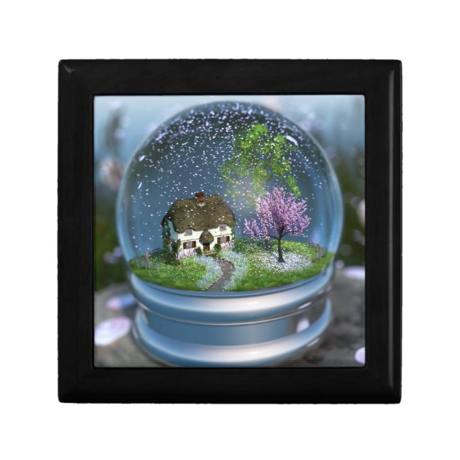 Cherry Blossom Globe Jewelry Box (Front)