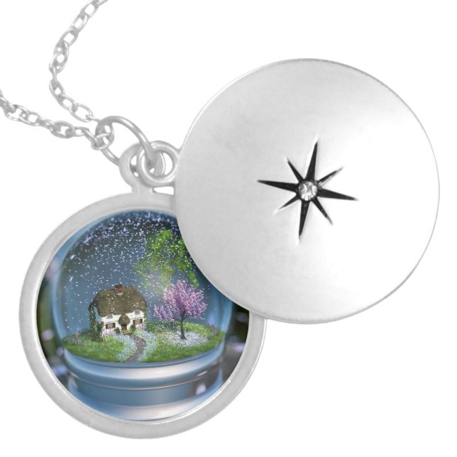 Cherry Blossom Globe Necklace (Front)