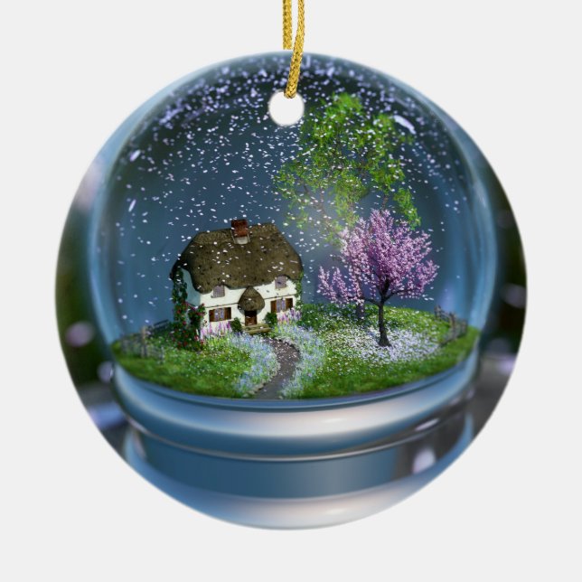 Cherry Blossom Globe Ornament (Front)