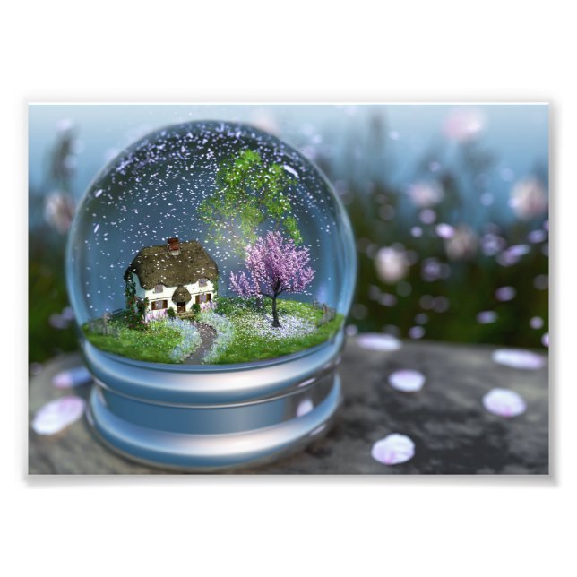 Cherry Blossom Globe Photo Print (Front)