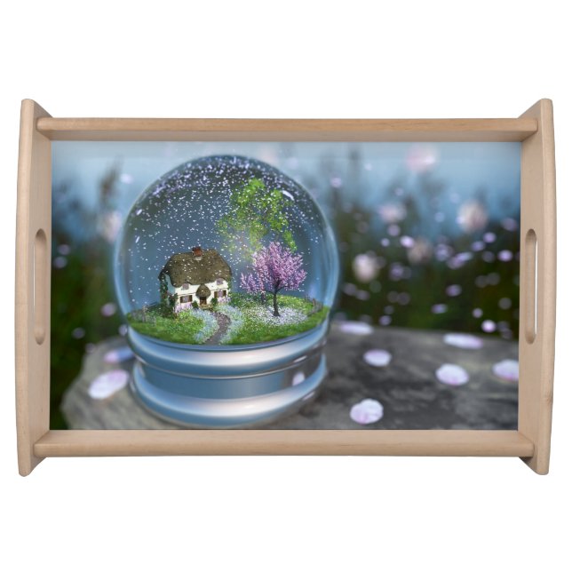 Cherry Blossom Globe Serving Tray (Front)