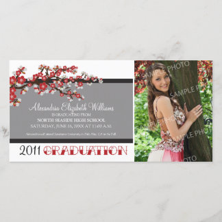 Cherry Blossom Graduation Announcement (black)