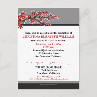 Cherry Blossom Graduation Announcement (black)