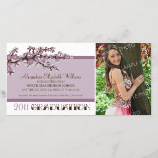 Cherry Blossom Graduation Announcement (purple)