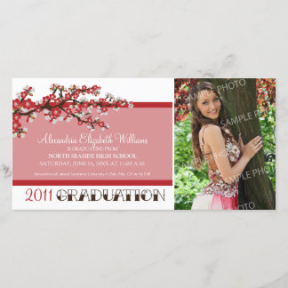 Cherry Blossom Graduation Announcement (red)
