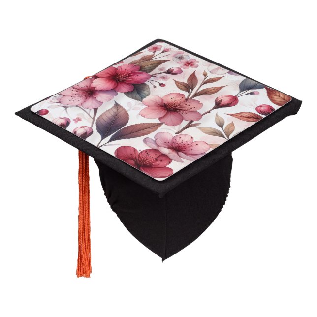 Cherry Blossom Graduation Cap Topper (Angled)