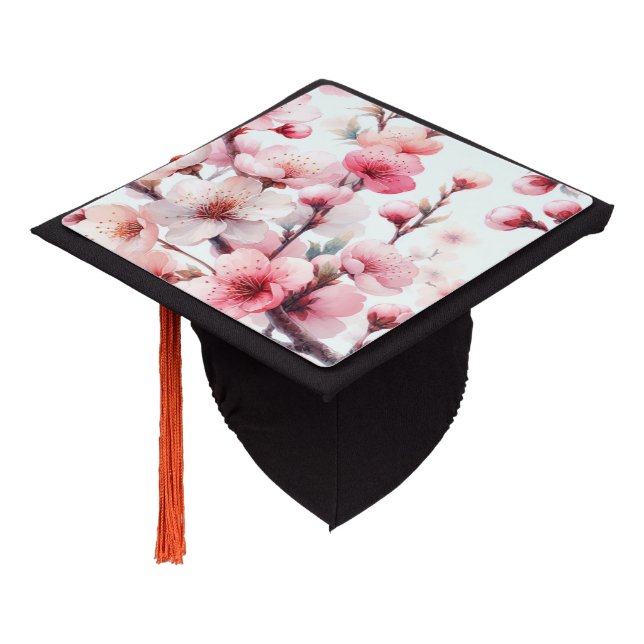 Cherry Blossom Graduation Cap Topper (Angled)