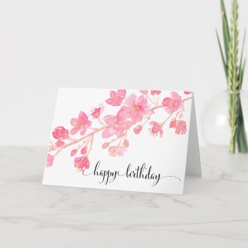 Cherry Blossom Happy Birthday Card