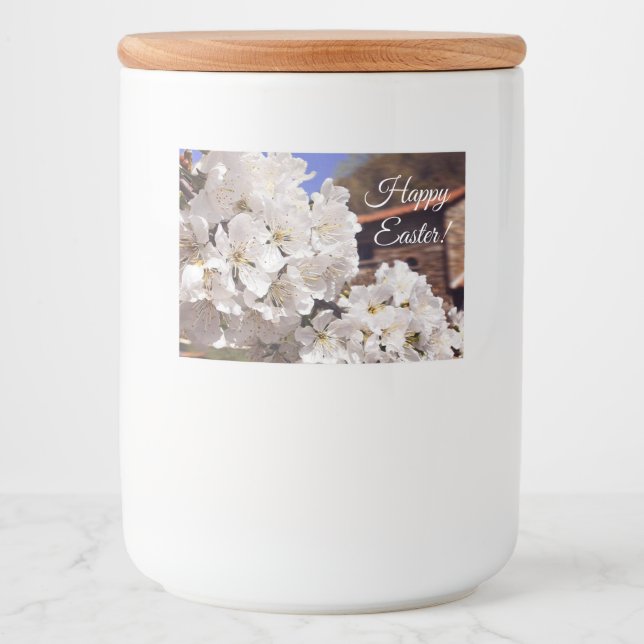 Cherry blossom. Happy Easter Food Label (Front)