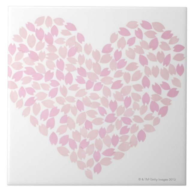 Cherry Blossom Heart Ceramic Tile (Front)