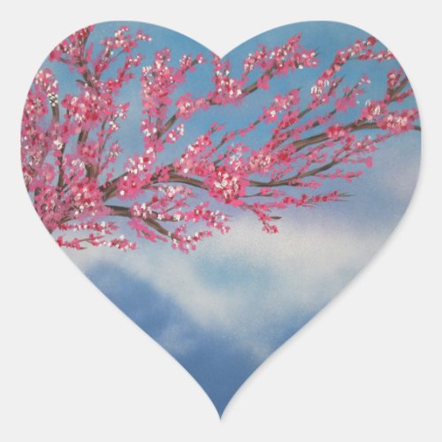 Cherry Blossom Heart Sticker