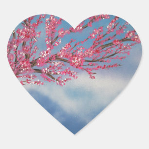 Cherry Blossom Heart Sticker