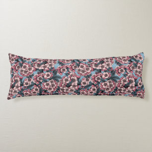 Cherry blossom in pink and blue body pillow