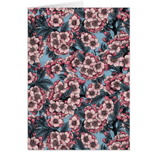 Cherry blossom in pink and blue cards