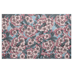 Cherry blossom in pink and blue fabric