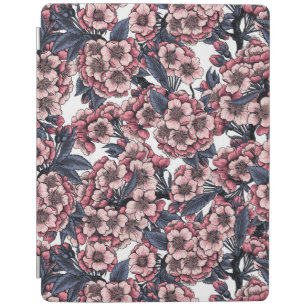 Cherry blossom in pink and blue iPad smart cover