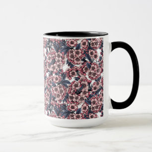 Cherry blossom in pink and blue mug