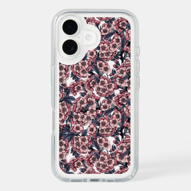 Cherry blossom in pink and blue speck iPhone case (Front)