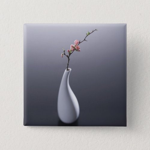 Cherry blossom in vase pinback button
