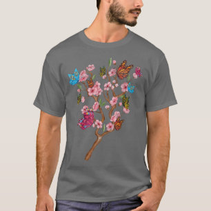 Cherry Blossom Insect Entomologist Sakura Floral B T-Shirt