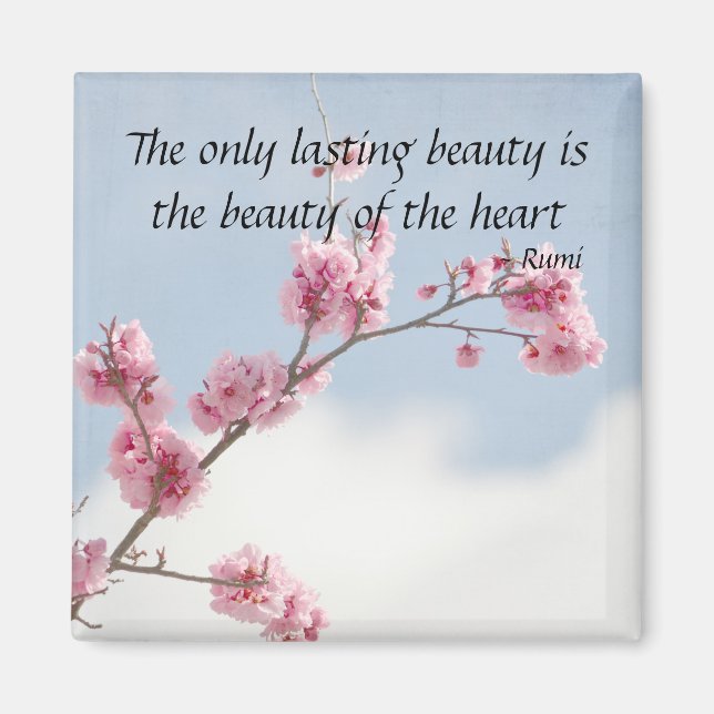 Cherry Blossom Inspirational quote Magnet (Front)