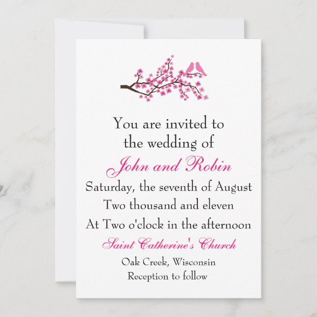 Cherry Blossom Invitation (Front)