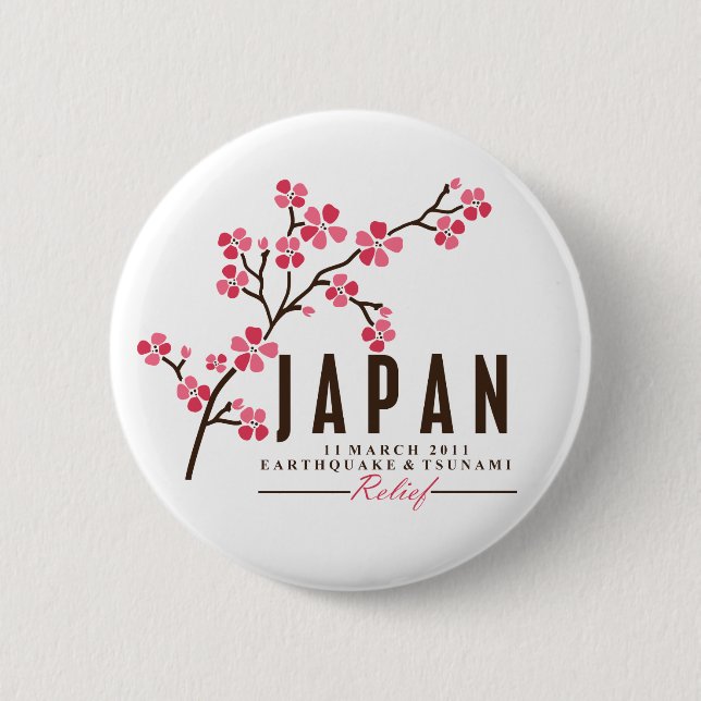 CHERRY BLOSSOM - JAPAN PINBACK BUTTON (Front)