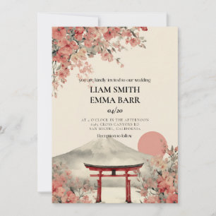 Cherry Blossom Japan Sakura Wedding Invitation