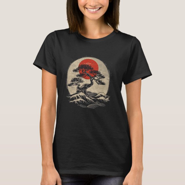 cherry blossom japanese bonsai tree japan culture T-Shirt (Front)