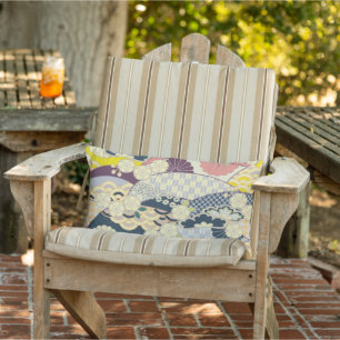 Cherry Blossom Japanese Floral Patio Outdoor Lumbar Pillow