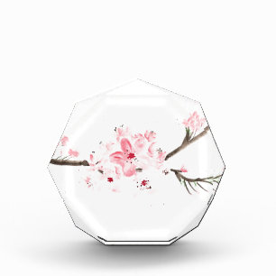Cherry blossom Japanese flowers pink watercolor Acrylic Award