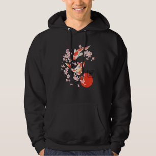 Cherry Blossom Japanese Koi Carp Fish Sakura Graph Hoodie
